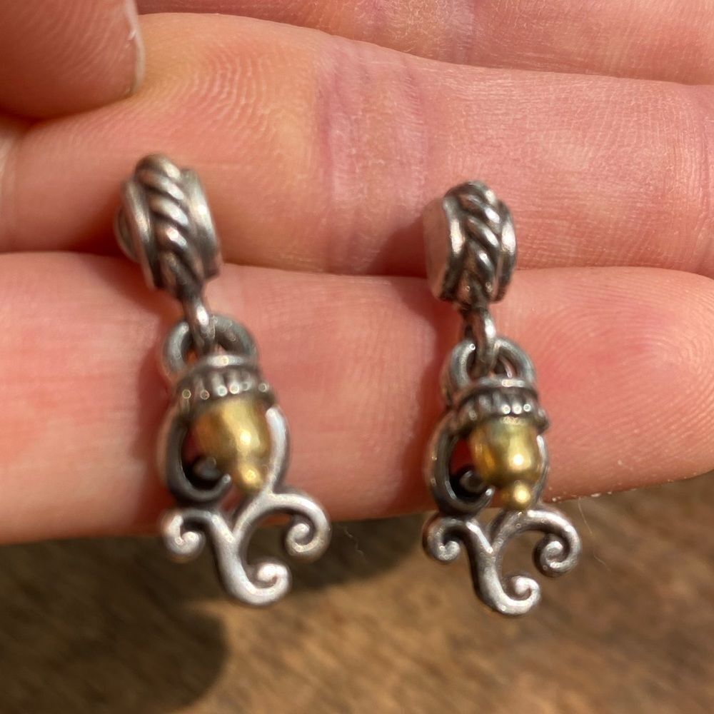 Brighton Two Tone Multi Layer Dangle Post Earrings - image 6